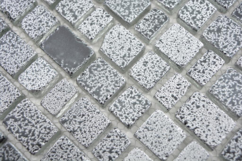 Mano modello trasparente cristallo mosaico vetro mosaico grigio nero parete piastrelle backsplash cucina bagno MOS85-0203_m