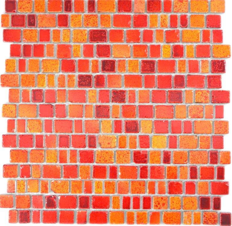 Mano modello trasparente cristallo mosaico vetro mosaico rosso muro piastrelle backsplash cucina bagno MOS85-0009_m