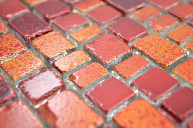 Mano modello trasparente cristallo mosaico vetro mosaico rosso muro piastrelle backsplash cucina bagno MOS85-0009_m