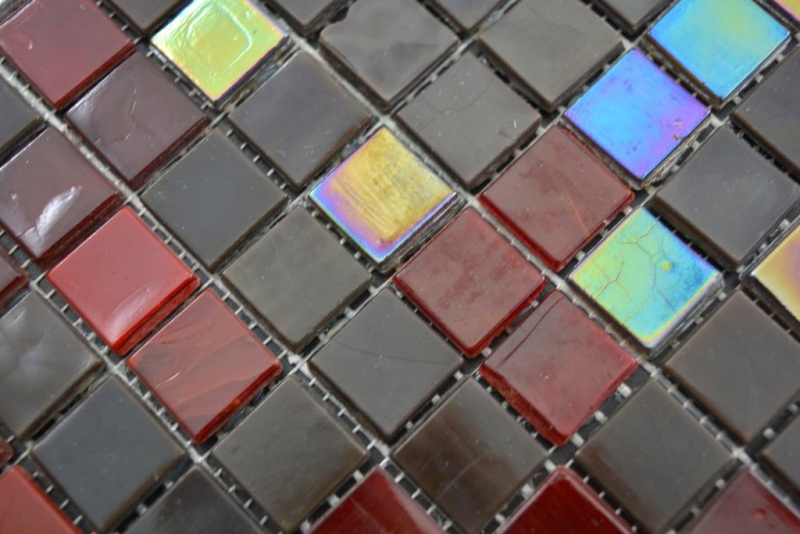 Mano modello vetro mosaico marrone rosso parete piastrelle backsplash cucina bagno MOS58-0913_m
