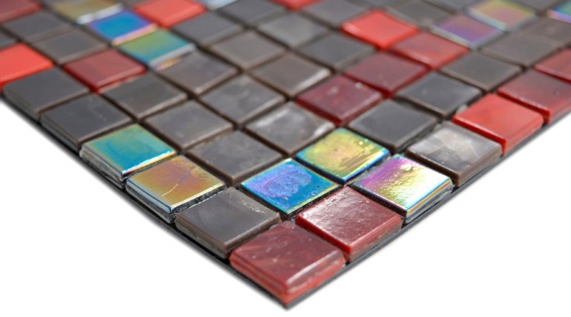 Mano modello vetro mosaico marrone rosso parete piastrelle backsplash cucina bagno MOS58-0913_m