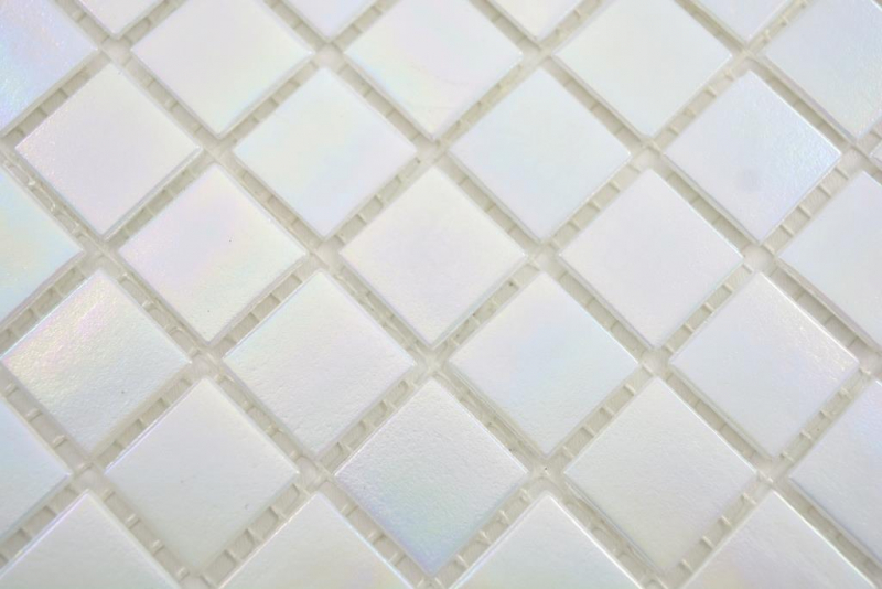 Mosaico di vetro piastrelle di mosaico bianco madreperla arcobaleno iridium backsplash cucina bagno MOS240-WA02-N