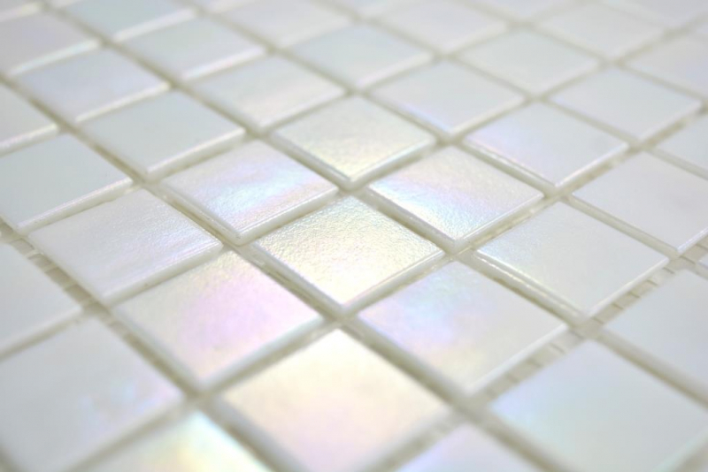 Mosaico di vetro piastrelle di mosaico bianco madreperla arcobaleno iridium backsplash cucina bagno MOS240-WA02-N