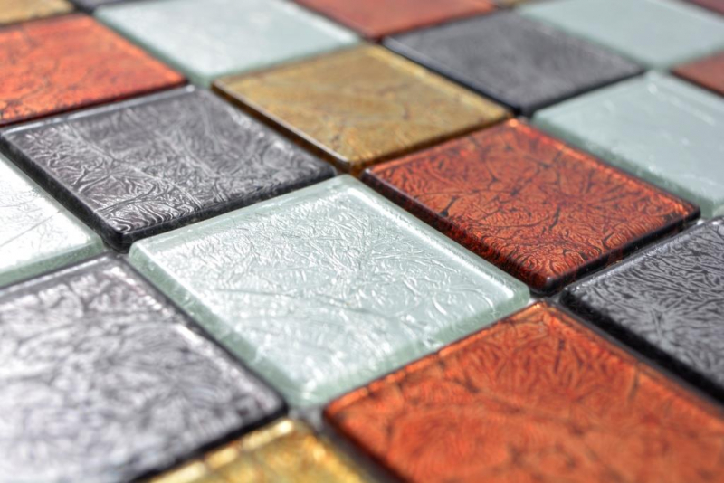 Mano modello trasparente cristallo vetro mosaico oro argento nero rosso struttura muro piastrelle backsplash cucina bagno MOS73-71739_m