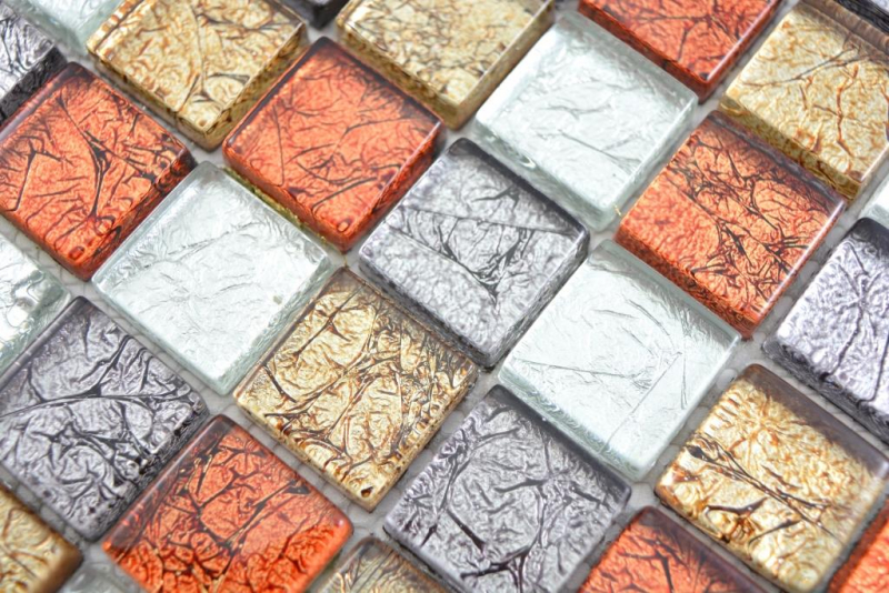 Trasparente cristallo vetro mosaico oro argento nero rosso struttura muro piastrelle backsplash cucina bagno MOS88-71739_f | 10 mosaico tappetini