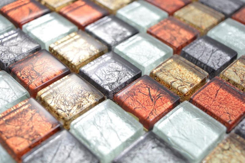 Trasparente cristallo vetro mosaico oro argento nero rosso struttura muro piastrelle backsplash cucina bagno MOS88-71739_f | 10 mosaico tappetini