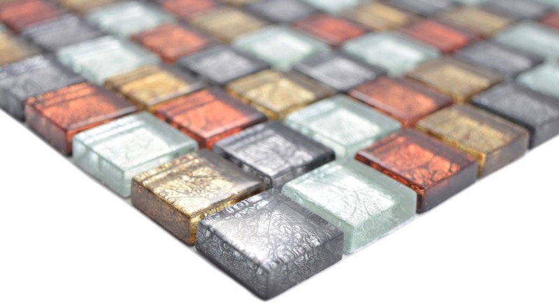 Piastrelle di mosaico di vetro oro argento nero arancio rosso struttura muro piastrelle backsplash cucina bagno MOS88-71739