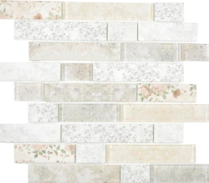 Dipinto a mano traslucido mosaico mattone composito ECO vetro mosaico rosa muro piastrelle backsplash cucina bagno MOS24-2095_m