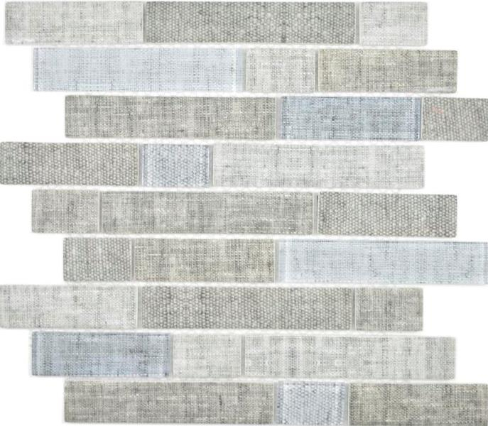 Mano modello traslucido mosaico Brick composito ECO vetro mosaico tessile grigio parete piastrelle backsplash cucina bagno MOS24-2097_m