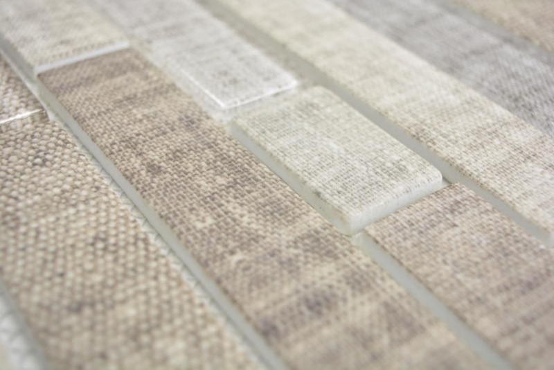 Mosaico traslucido mattone composito ECO vetro mosaico tessile beige muro piastrelle backsplash cucina bagno MOS24-2099
