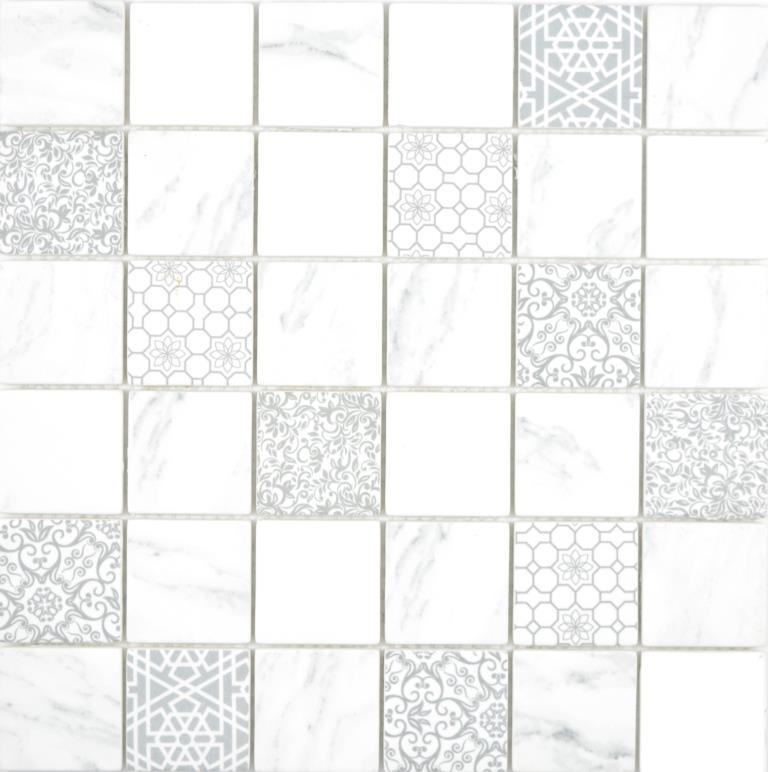 Mosaico di vetro ECO Carrara look mosaico piastrelle muro backsplash cucina bagno_f | 10 mosaico tappetini