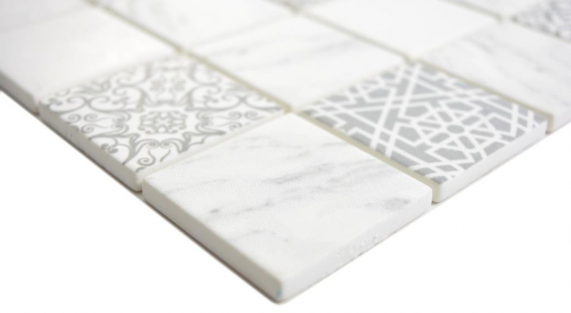Mosaico di vetro ECO Carrara look mosaico piastrelle muro backsplash cucina bagno_f | 10 mosaico tappetini
