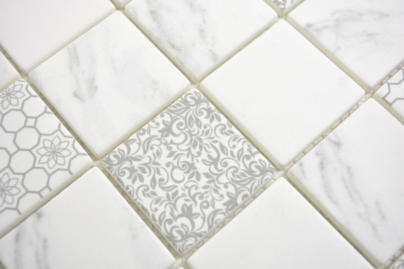 Mosaico di vetro ECO Carrara look mosaico piastrelle muro backsplash cucina bagno_f | 10 mosaico tappetini
