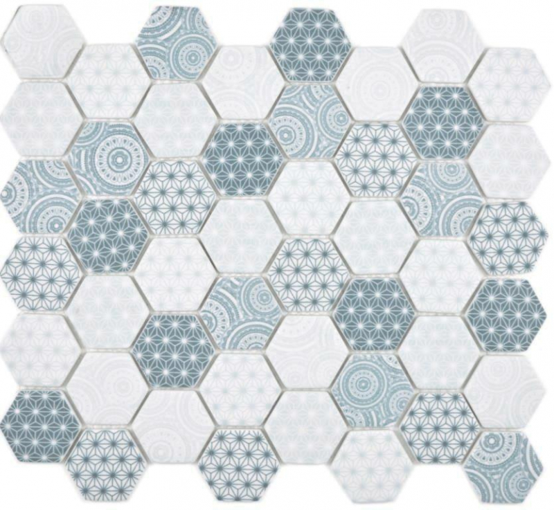 Mosaico di vetro Esagono ECO blu mosaico piastrelle muro backsplash cucina bagno_f | 10 mosaico tappetini