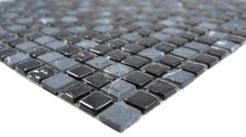 Mano modello traslucido vetro mosaico pietra grigio nero mosaico piastrelle parete backsplash cucina bagno MOS58-0203_m