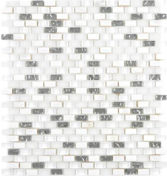 Mano modello traslucido vetro mosaico composito pietra conchiglia bianco mosaico piastrelle parete backsplash cucina bagno MOS86-0001_m
