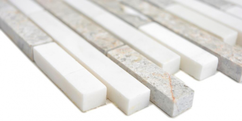Mano campione marmo mosaico composito pietra grigio bianco mosaico piastrelle muro backsplash cucina bagno MOS87-0201_m