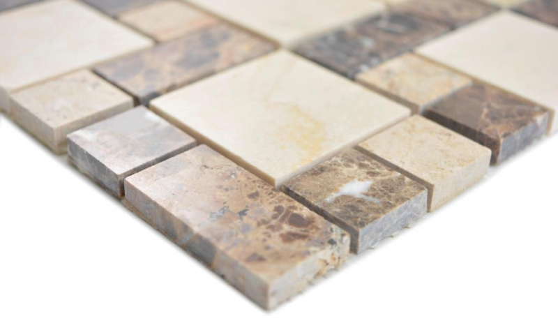 Mosaico di marmo dipinto a mano pietra emperador dark cremarfil mosaico piastrelle parete backsplash cucina bagno MOS88-1313_m