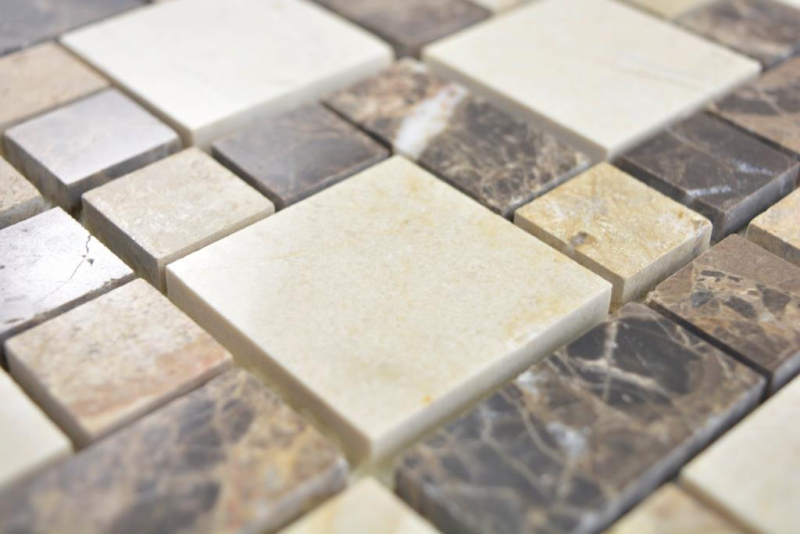 Mosaico di marmo dipinto a mano pietra emperador dark cremarfil mosaico piastrelle parete backsplash cucina bagno MOS88-1313_m
