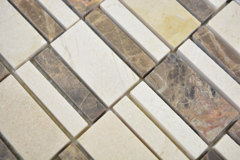 Mosaico di marmo dipinto a mano pietra emperador dark cremarfil mosaico piastrelle muro backsplash cucina bagno MOS88-1201_m
