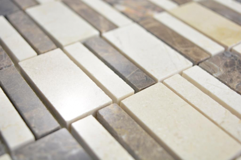 Mosaico di marmo dipinto a mano pietra emperador dark cremarfil mosaico piastrelle muro backsplash cucina bagno MOS88-1201_m