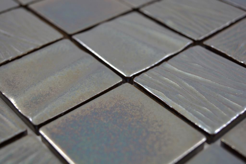 Mosaico ceramico dipinto a mano Kanaan nero mosaico piastrelle muro backsplash cucina bagno MOS14-0003_m