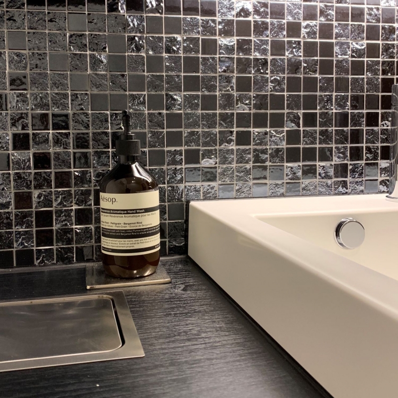 Piastrella di ceramica a mosaico esclusiva del Giappone grafite nero parete backsplash cucina bagno WC - MOS18-0303
