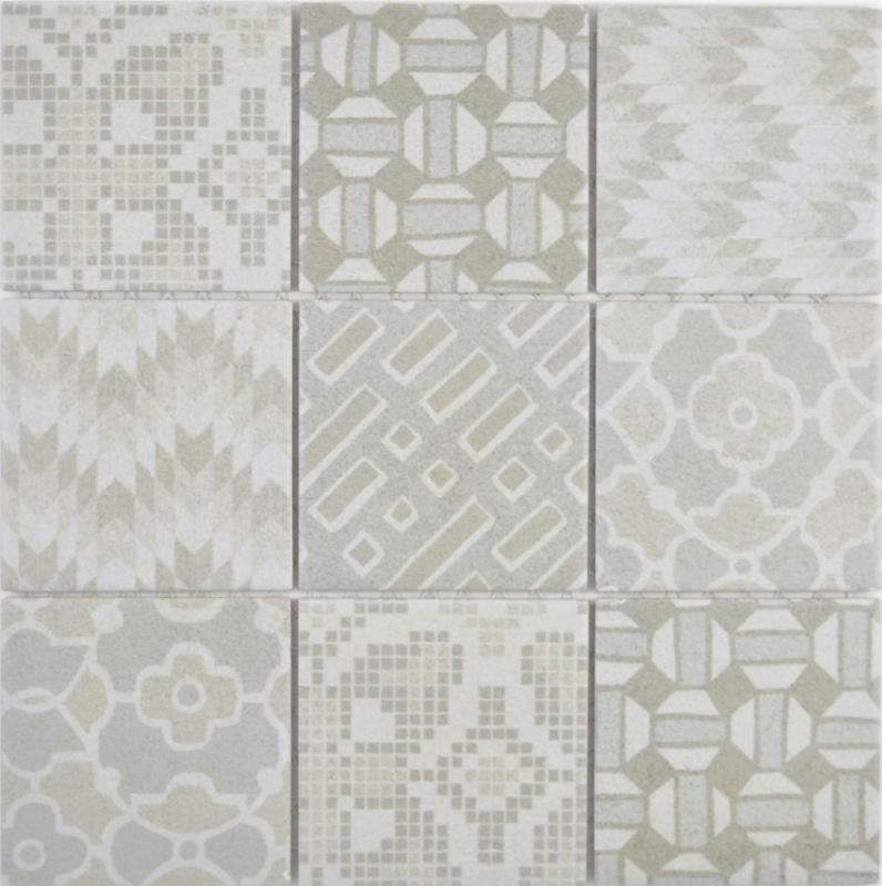 Mosaico ceramico dipinto a mano picolo BIANCO piastrella mosaico muro backsplash cucina bagno MOS22B-B01_m