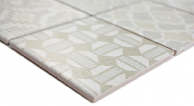 Mosaico ceramico dipinto a mano picolo BIANCO piastrella mosaico muro backsplash cucina bagno MOS22B-B01_m