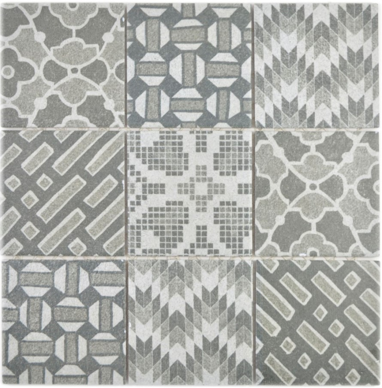 Mosaico ceramico dipinto a mano picolo GRIGIO mosaico piastrelle muro backsplash cucina bagno MOS22B-G02_m