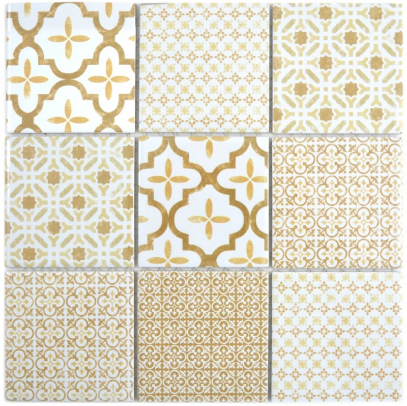 Mosaico ceramico dipinto a mano WARM beige mosaico piastrelle muro backsplash cucina bagno MOS22B-WB12_m