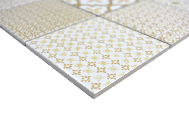 Mosaico ceramico dipinto a mano WARM beige mosaico piastrelle muro backsplash cucina bagno MOS22B-WB12_m