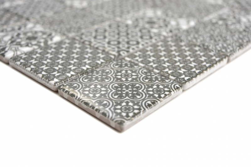 Campione a mano ceramica mosaico nero bianco mosaico piastrelle parete backsplash cucina bagno MOS14-0333_m