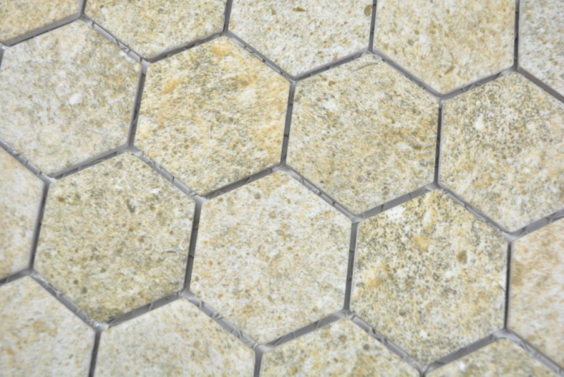 Mano modello mosaico ceramico esagono granito beige mosaico piastrelle parete backsplash cucina bagno MOS11H-1100_m