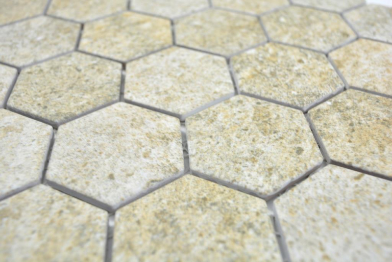 Mano modello mosaico ceramico esagono granito beige mosaico piastrelle parete backsplash cucina bagno MOS11H-1100_m