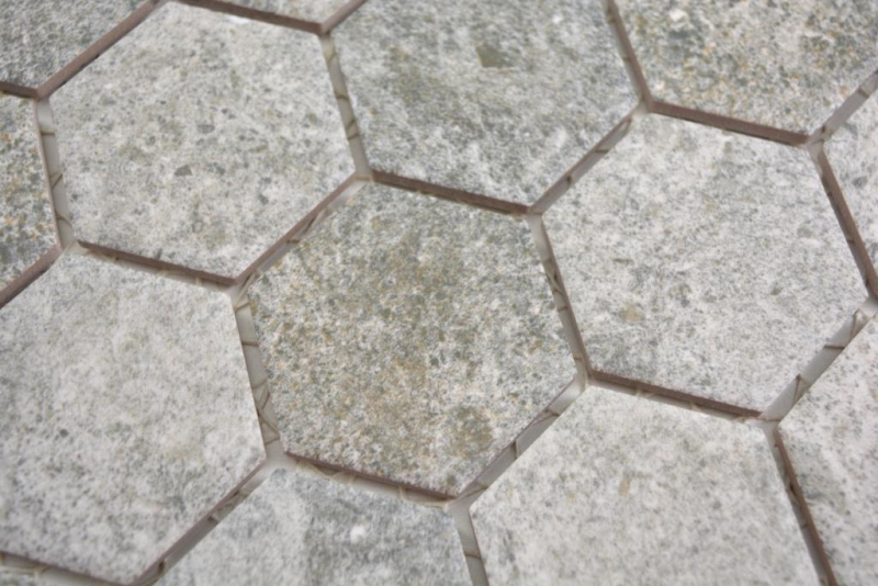 Mosaico ceramico dipinto a mano esagono granito grigio mosaico piastrelle parete backsplash cucina bagno MOS11H-0023_m