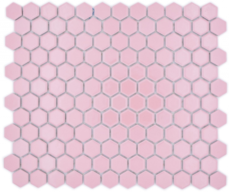 Piastrella di mosaico esagonale in ceramica mini rosa antico lucido piastrella di mosaico parete piastrella backsplash cucina bagno cucina piastrella - MOS11H-1111