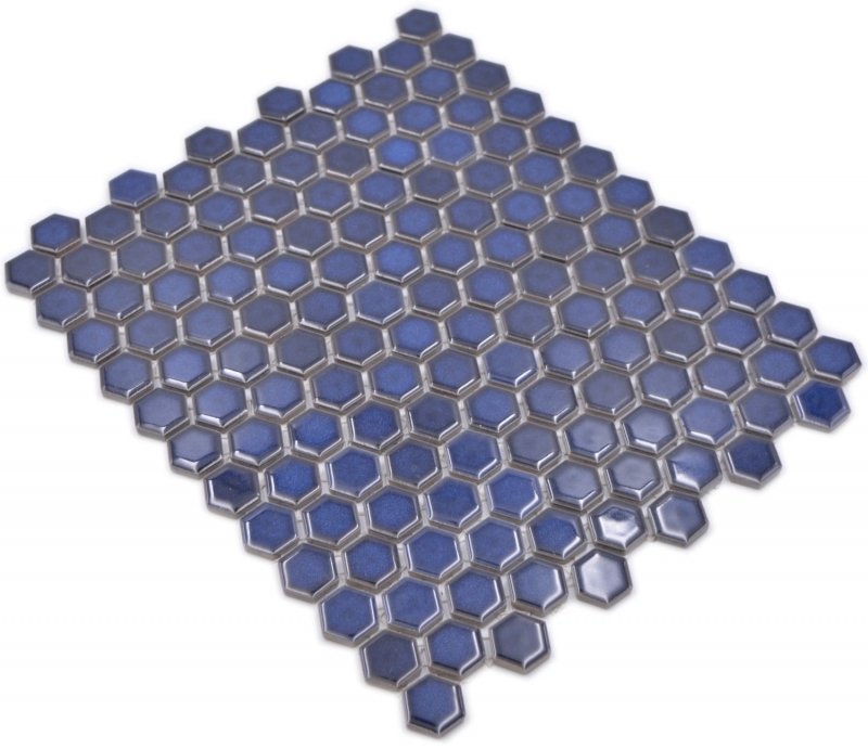 Ceramica mosaico esagono blu cobalto lucido piastrelle di mosaico muro piastrelle backsplash cucina bagno MOS11H-0444_f