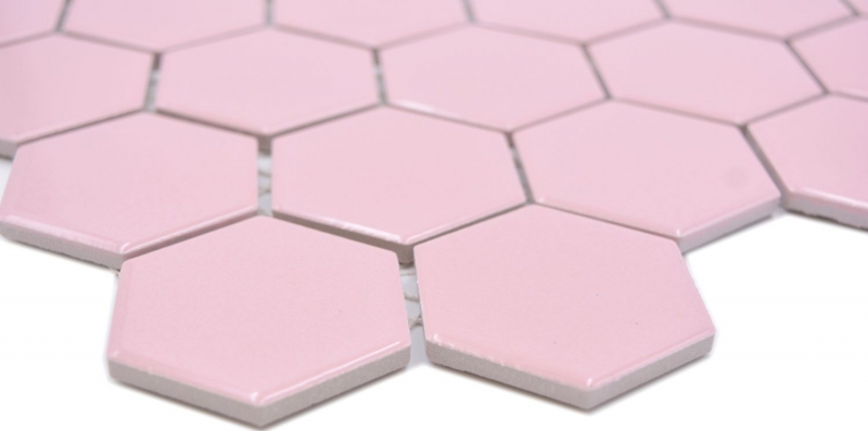 Piastrella di mosaico esagonale in ceramica rosa antico lucido piastrella di mosaico parete piastrella backsplash cucina piastrella bagno - MOS11H-1112