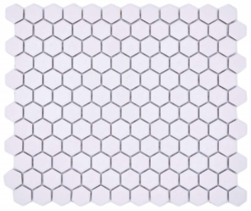 Piastrella di mosaico esagonale in ceramica mini bianco R10B piatto doccia piastrella di pavimento piastrella di mosaico piastrella di bagno antiscivolo - MOS11H-0101-R10