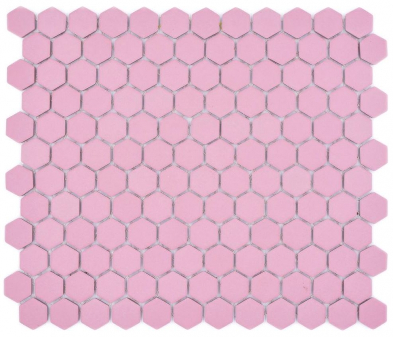 Piastrella di mosaico esagonale in ceramica mini rosa antico R10B piatto doccia piastrella pavimento piastrella mosaico piastrella bagno antiscivolo - MOS11H-1111-R10