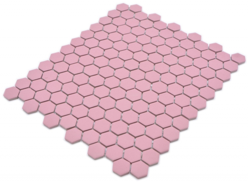 Piastrella di mosaico esagonale in ceramica mini rosa antico R10B piatto doccia piastrella pavimento piastrella mosaico piastrella bagno antiscivolo - MOS11H-1111-R10