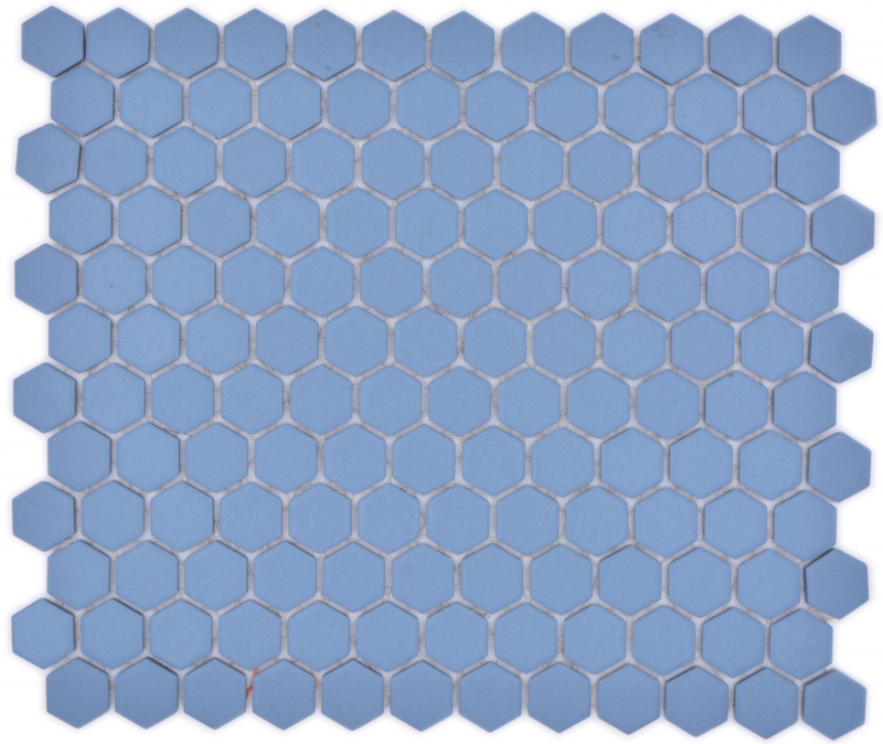 Piastrella di mosaico esagonale in ceramica mini blu-verde R10B piatto doccia piastrella di pavimento piastrella di mosaico antiscivolo bagno - MOS11H-0405-R10