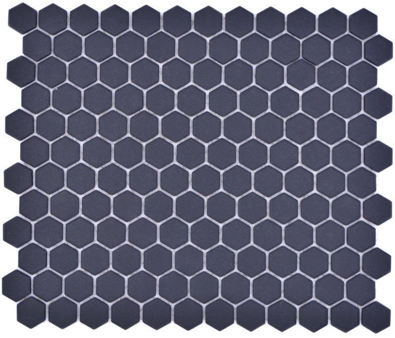 Piastrella esagonale mosaico ceramica mini nero R10B piatto doccia piastrella pavimento mosaico piastrella antiscivolo bagno WC - MOS11H-0003-R10
