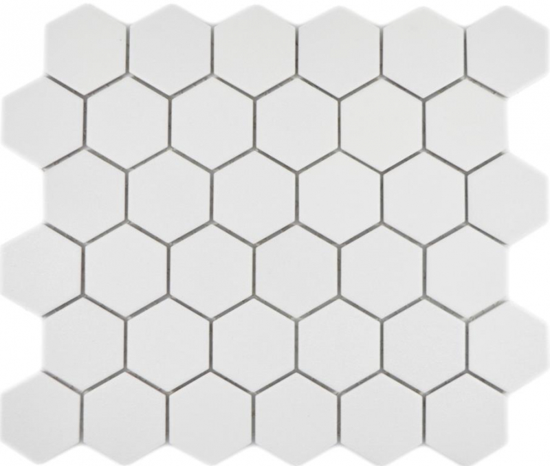 Piastrella di mosaico esagonale in ceramica bianca R10B piatto doccia piastrella di pavimento piastrella di mosaico piastrella antiscivolo bagno WC - MOS11H-0111-R10