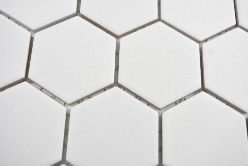 Piastrella di mosaico esagonale in ceramica bianca R10B piatto doccia piastrella di pavimento piastrella di mosaico piastrella antiscivolo bagno WC - MOS11H-0111-R10