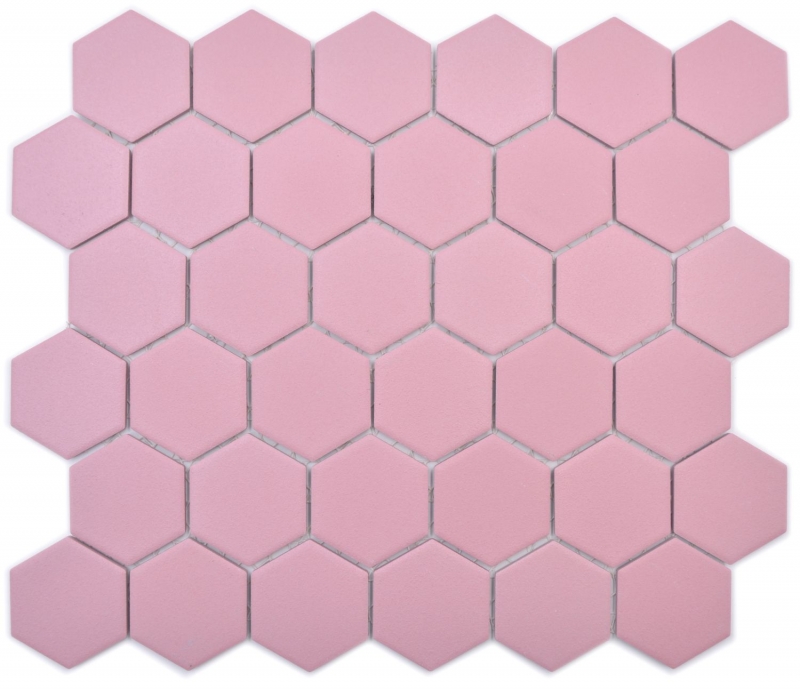 Mosaico ceramico esagono rosa antico R10B Piastrella per pavimento piatto doccia Piastrelle di mosaico cucina bagno pavimento MOS11H-1112-R10_f
