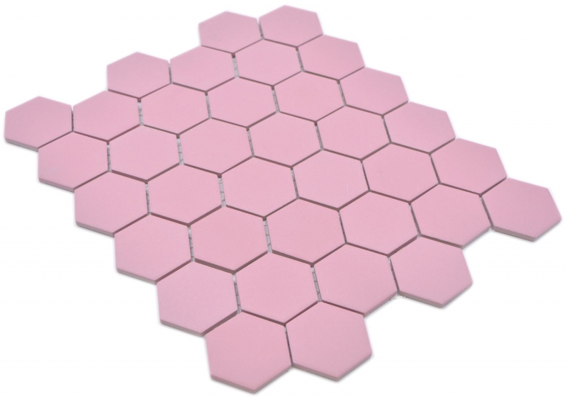 Mosaico ceramico esagono rosa antico R10B Piastrella per pavimento piatto doccia Piastrelle di mosaico cucina bagno pavimento MOS11H-1112-R10_f
