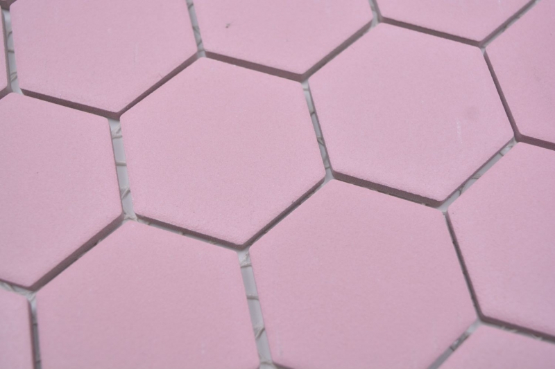 Mosaico ceramico esagono rosa antico R10B Piastrella per pavimento piatto doccia Piastrelle di mosaico cucina bagno pavimento MOS11H-1112-R10_f