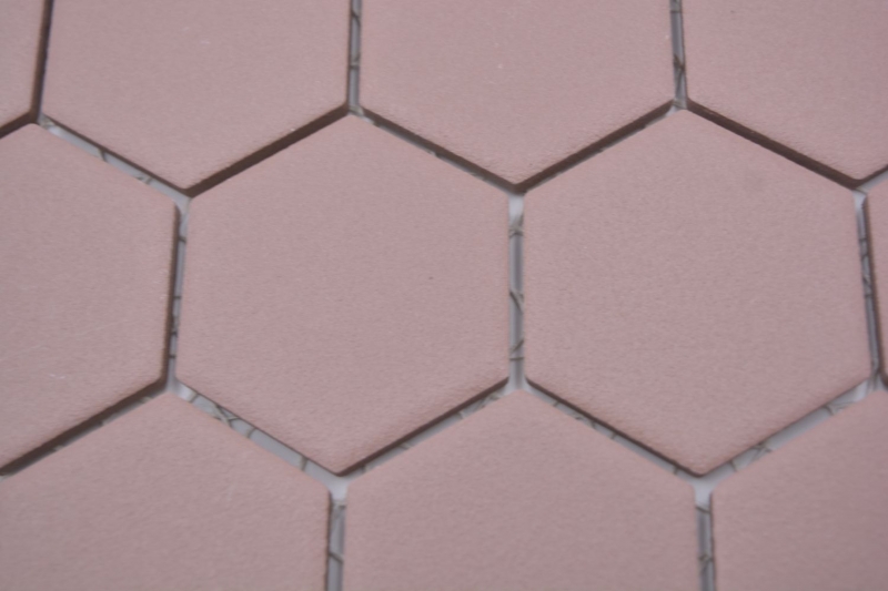 Piastrella di mosaico esagonale in ceramica rosso clinker R10B piatto doccia piastrella di pavimento piastrella di mosaico piastrella di muro antiscivolo - MOS11H-0099-R10